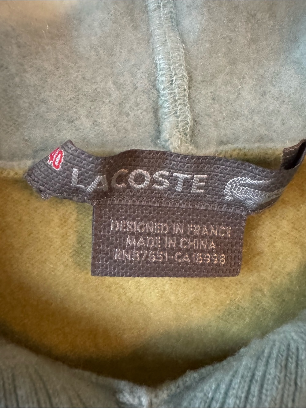 Lacoste Kids 100% Cashmere Colorblock Sweater Youth XL 16 Green Blue Crocodile - Picture 5 of 9